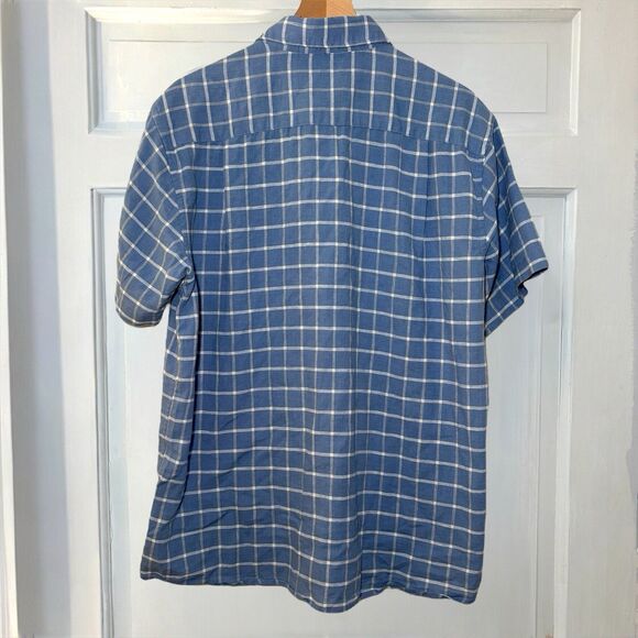 Orvis Classic Fit  Performance LINEN Men's L Wicking Button Up Blue Plaid Check - Picture 5 of 8